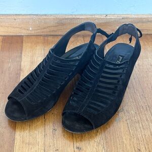 Paul Green Black Strappy Slingback Sandals